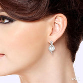 6.5 MM Round Shape Cultured Pearls and 1/20 ctw Round Cut Diamond Earrings in Sterling Silver